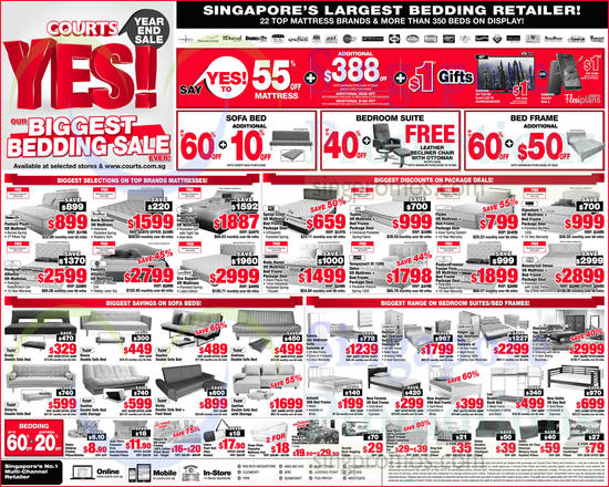 Beddings, Bedding Accessories, Bedroom Suites, Package Deals, Sofa Beds, Mattresses, Dunlopillo, Simmons, Sealy, Omazz