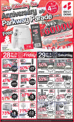 Featured image for (EXPIRED) Best Denki Anniversary Promotions & Offers @ Parkway Parade 28 Nov – 1 Dec 2014