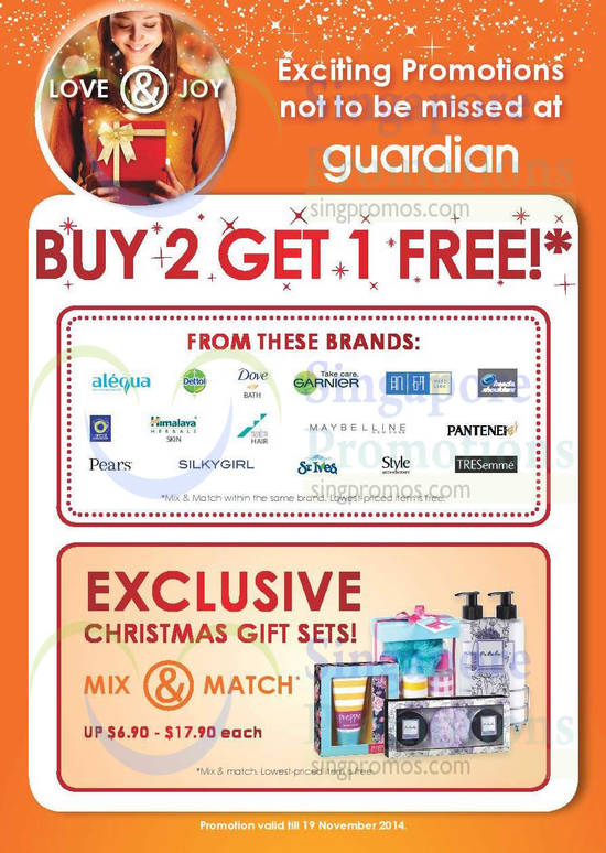 Buy 2 Get 1 Free Selected Brands, Christmas Gift Sets Mix n Match