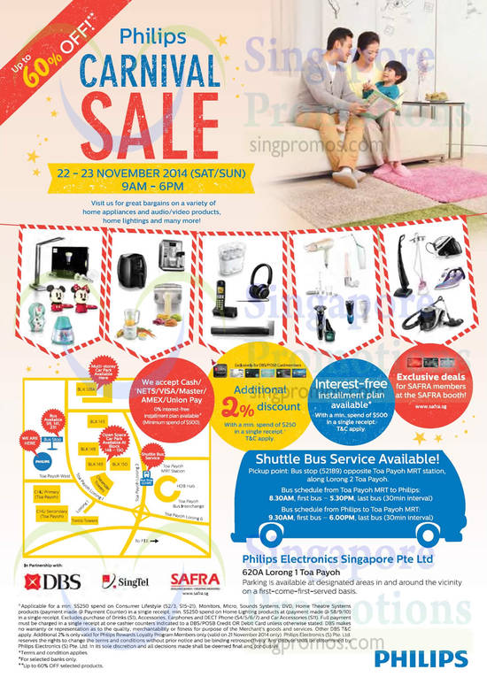 Carnival Sale, Additional 2 Percent Discount, Safra Member Exclusive Deals, Location Map