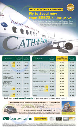 Featured image for (EXPIRED) Cathay Pacific Promo Air Fares For Maybank Cardmembers 19 Nov – 10 Dec 2014
