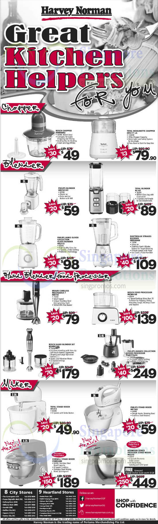 Kitchen Appliances Choppers, Blenders, Mixers, Bosch, Tefal, Philips, Electrolux, Cornell, Kenwood