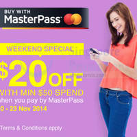Read more about Lazada $20 OFF Storewide With MasterPass 21 - 23 Nov 2014