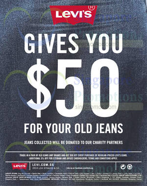 Featured image for Levi’s Trade-in Old Jeans & Get $50 Off 7 Nov 2014