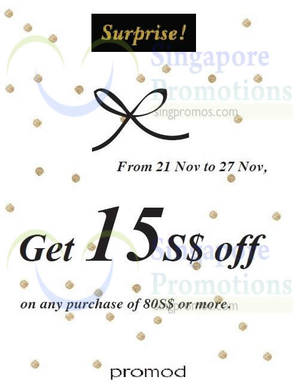 Featured image for (EXPIRED) Promod Spend $80 & Get $15 Off 21 – 27 Nov 2014