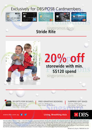 Featured image for (EXPIRED) Stride Rite 20% OFF For DBS/POSB Cardmembers 14 Nov – 31 Dec 2014