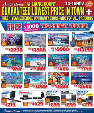 Featured image for (EXPIRED) Audio House Electronics, TV, Notebooks & Appliances Offers @ Liang Court 14 – 16 Nov 2014