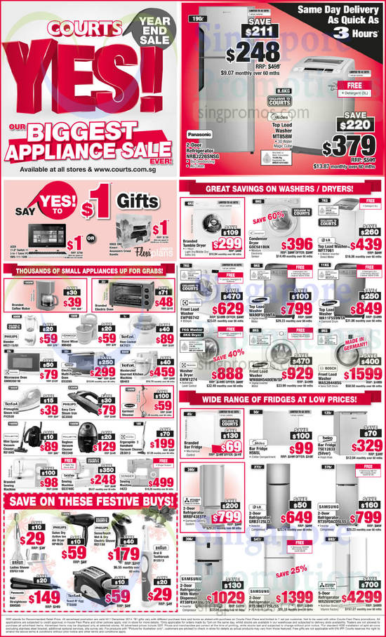 Washers, Dryers, Fridges, Kitchen Appliances, Personal Care Electronics, Ovens, Shavers, Vacuum Cleaners, Panasonic, Midea, Brother