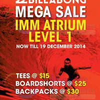 Read more about Billabong Mega Sale @ IMM 15 - 19 Dec 2014
