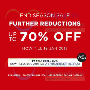 Featured image for (EXPIRED) F3 Star Brands End Season Sale (Final Reductions!) 18 Dec 2014 – 18 Jan 2015