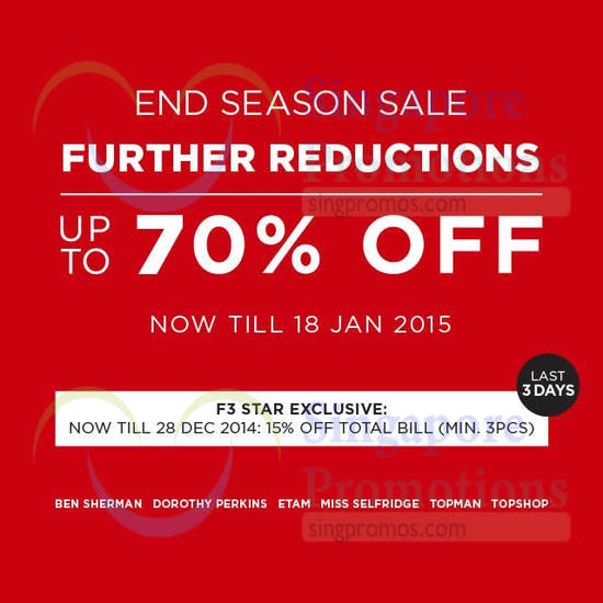 26 Dec Further Reductions Up to 70 Percent Off