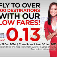 Read more about Air Asia From $0.13 (Base Fare) Promo Fares 15 - 21 Dec 2014
