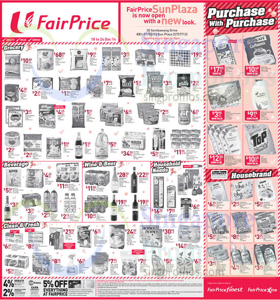 (Till 24 Dec) Grocery, Beverages, Wines, Household Needs, Purchase with Purchase, Housebrand Products