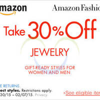 Read more about Amazon.com 30% OFF Jewellery Coupon Code (NO Min Spend) 30 Jan - 8 Feb 2015