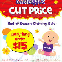 Read more about Babies "R" Us End of Season Clothing Sale @ City Square Mall 28 Jan - 2 Mar 2015