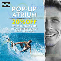 Read more about Billabong 20% Off Pop-Up Store Promo @ Bugis Junction 19 - 25 Jan 2015