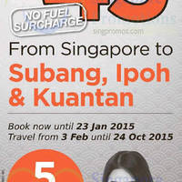 Read more about Firefly From $45 (all-in) Fares Promo 20 - 23 Jan 2015