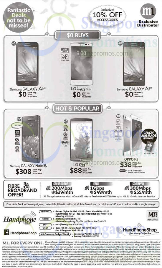 Handphone Shop Samsung Galaxy A3, A5, Note Edge, Oppo R5, LG L60 Dual, G3