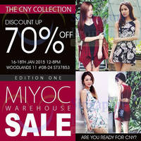Read more about Miyoc Up To 70% OFF Warehouse SALE 16 - 18 Jan 2015