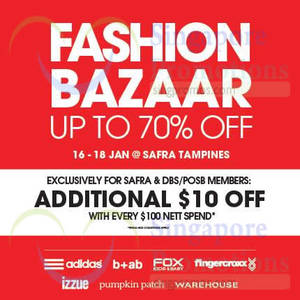 Featured image for (EXPIRED) Branded Fashion Bazaar @ Safra Tampines 16 – 18 Jan 2015