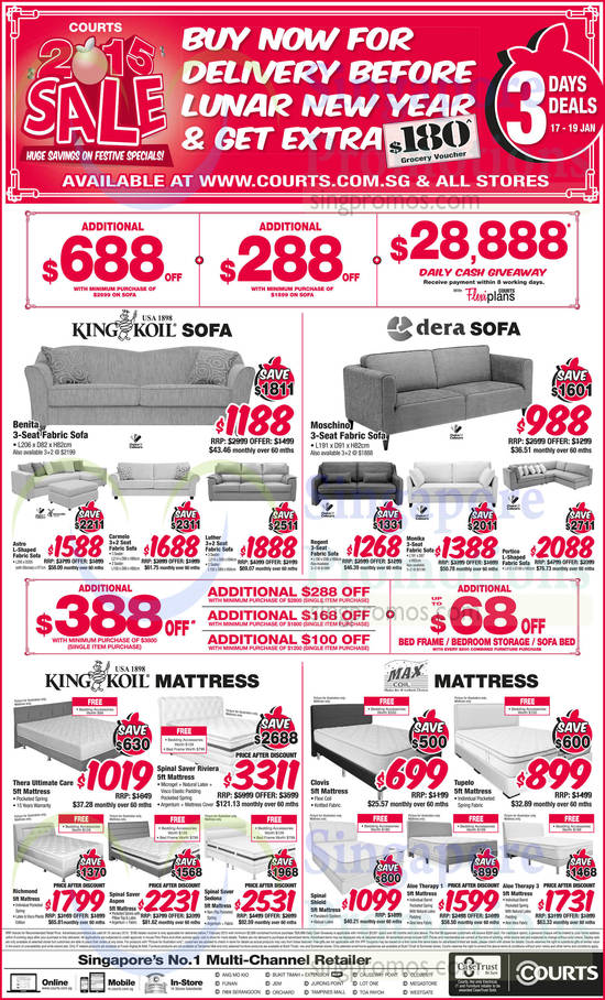 Sofa Sets, Mattresses, King Koil, Dera, Maxcoil