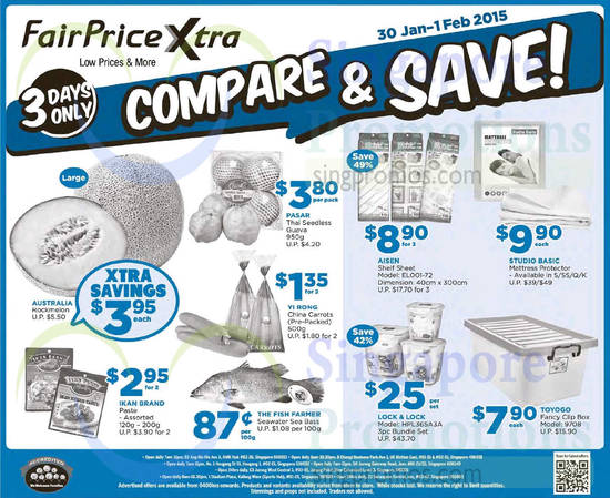 (Till 1 Feb) Compare n Save Fruits, Seafood, Storage Box, Mattress Protector