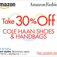 Read more about Amazon.com 30% OFF Cole Haan Shoes & Handbags Coupon Code (NO Min Spend) 23 Feb - 3 Mar 2015