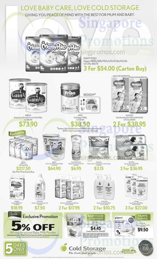 Baby Care Products, Diapers, Milk Powders, Baby Cereal, Baby Wipes, Huggies, Organix, Abbott, Pampers, Friso, Merries