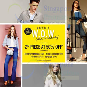 Featured image for (EXPIRED) Topshop, Topman, Miss Selfridge & Dorothy Perkins 50% Off Selected Range 1-Day Sale 4 Feb 2015