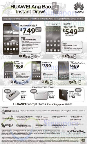 Featured image for Huawei Smartphones, Tablets & Accessories No Contract Offers 21 – 27 Feb 2015