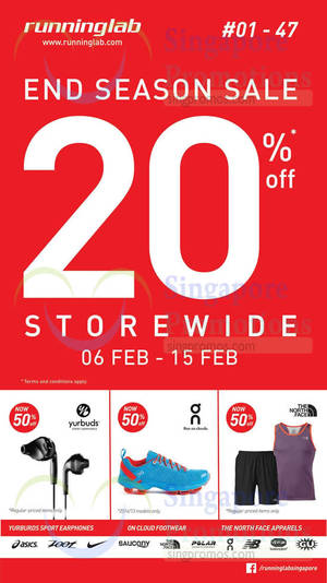Featured image for (EXPIRED) Running Lab 20% Off Storewide End of Season Sale 6 – 18 Feb 2015