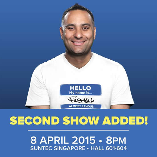 Russell Peters World Tour 2nd 8 April Show Ticketing Opens 3 Feb.