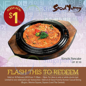 Featured image for (EXPIRED) Seoul Yummy $1 Kimchi Pancake (Usual $7.90) 1-Day Coupon 16 Feb 2015