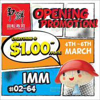 Read more about Sushi Express $1/plate Opening Promotion @ IMM 4 - 6 Mar 2015
