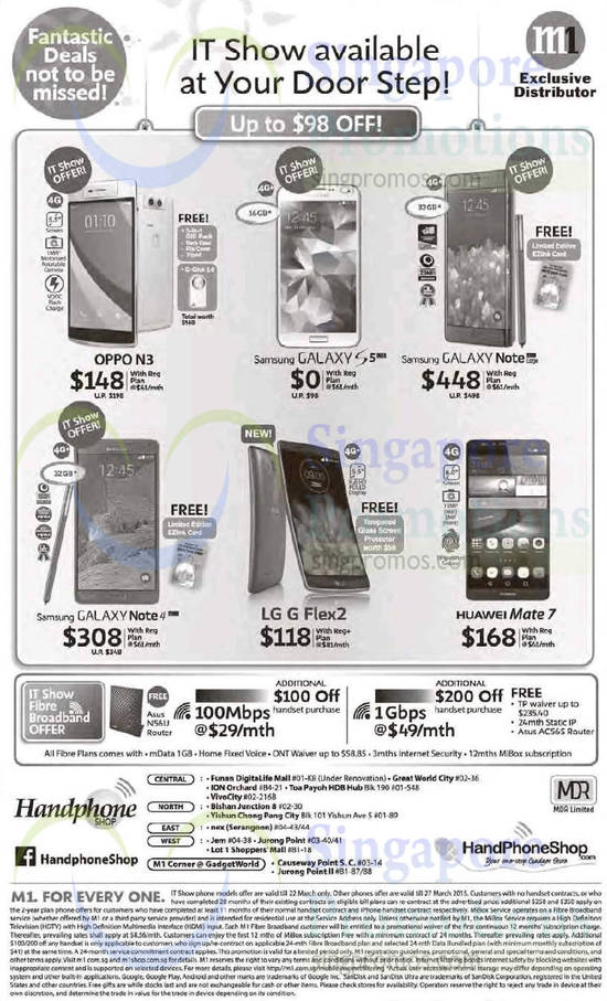 21 Mar Handphone Shop Oppo Neo 3, Samsung Galaxy S5, Note Edge, Note 4, LG G Flex2, Huawei Mate 7