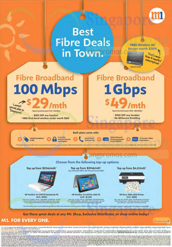 29.00 100Mbps Fibre Broadband, 49.00 1Gbps Fibre Broadband, HP Notebooks