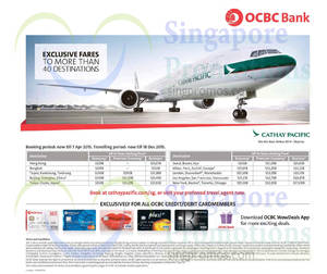 Featured image for (EXPIRED) Cathay Pacific From $228 Promo Fares For OCBC Cardmembers 3 Mar – 7 Apr 2015