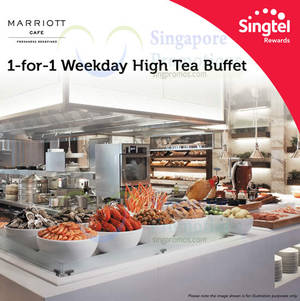 Featured image for (EXPIRED) Marriott Cafe 1-for-1 High Tea Buffet For Singtel Customers (Weekdays) 30 Mar – 30 Apr 2015