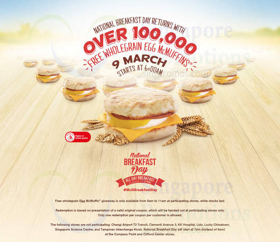 McD National Breakfast Day FREE Egg McMuffins