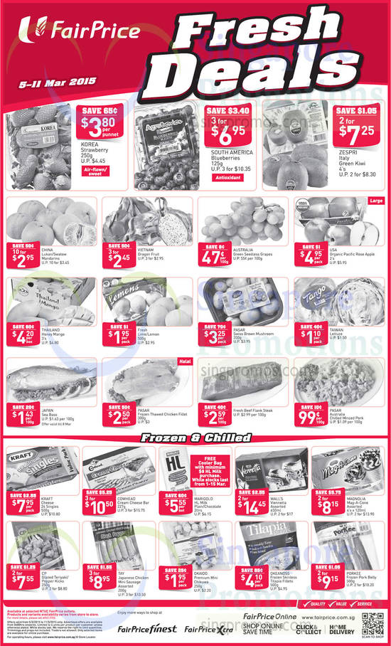 (Till 11 Mar) Fresh Deals, Frozen, Chilled, Fruits, Seafood