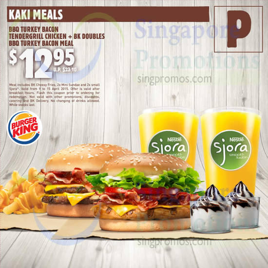 12.95 BBQ Turkey Bacon Tendergrill Chicken, BK Doubles BBQ Turkey Bacon Meal