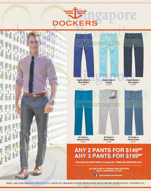 Featured image for (EXPIRED) Dockers Pants 2 for $149.90 & 3 for $199.90 Promotion 1 Apr – 31 May 2015
