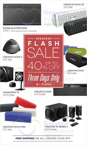 Featured image for (EXPIRED) Creative Speakers Online Flash Sale 15 – 17 Apr 2015