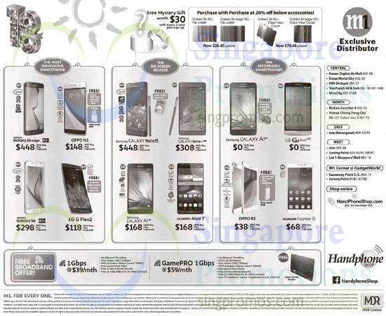 Handphone Shop Samsung Galaxy S6 Edge, S6, Note Wdge, A7, Note 4, A3, Oppo N3, R5, LG G Flex2, G3 Beat, Huawei Mate 7, Honor 6