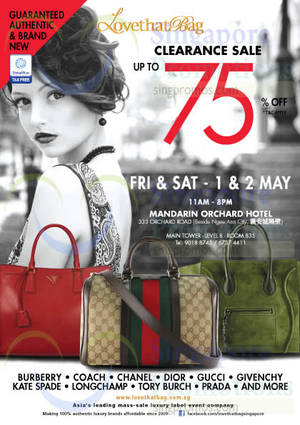 Featured image for (EXPIRED) LovethatBag Branded Handbags Sale @ Mandarin Orchard 1 – 2 May 2015