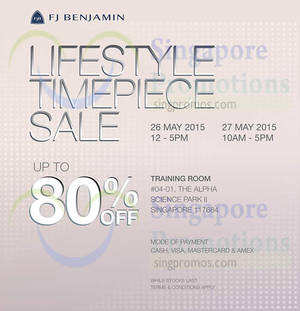 Featured image for (EXPIRED) FJ Benjamin Lifestyle Timepiece Sale 26 – 27 May 2015