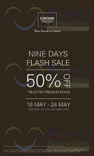 Featured image for (EXPIRED) Grohe 50% Off Flash Sale Promotion 16 – 24 May 2015