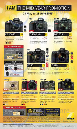 Featured image for (EXPIRED) Nikon Lumix & DSLR Digital Cameras Mid-Year Promotion Offers 21 May – 2 Aug 2015