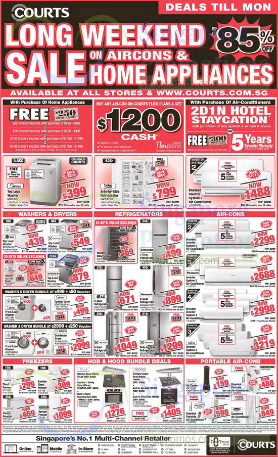 Washers, Fridges, Freezers, Air Conditioners, Midea, Beko, LG, Electrolux, Fisher n Paykel, Samsung