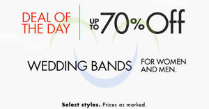 Featured image for (EXPIRED) Amazon.com Up To 70% OFF Wedding Bands 24hr Promo 30 Jun – 1 Jul 2015